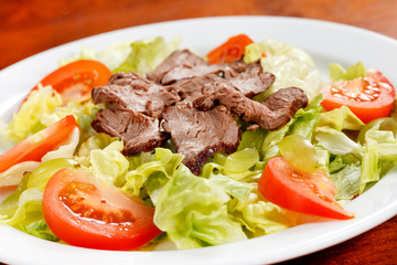 beef with salad