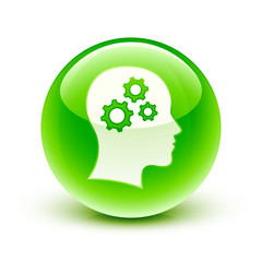 icône tête engrenage / head icon