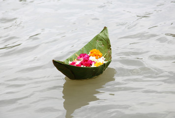 Diya in Ganges