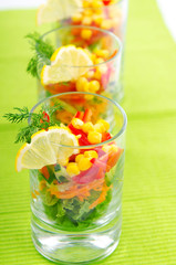 Delicious salad in the plate