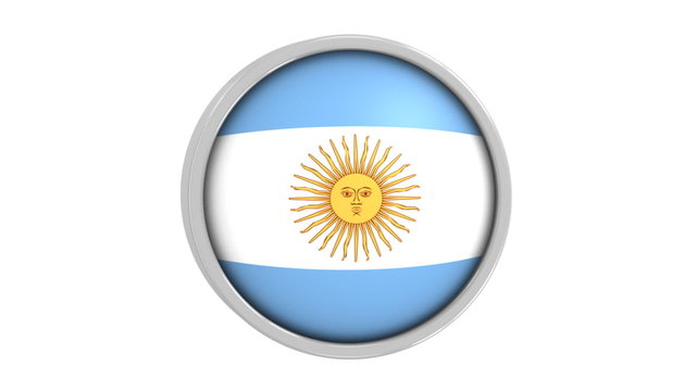 Argentinian flag with circular frame