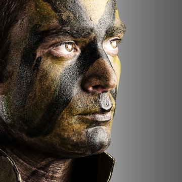 Soldier Face Painted