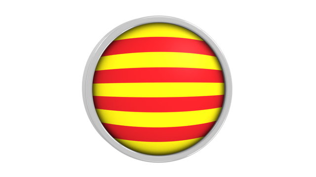 Catalonian flag with circular frame