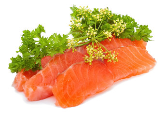 Salmon slices