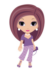 Woman cartoon. vector, no gradient, color full