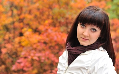 The girl in an autumn forest