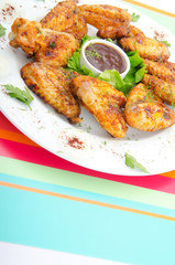 Chicken wings in the plate