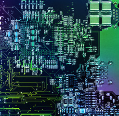 Motherboard circuit close-up