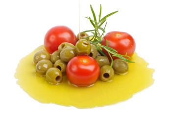 Olives and tomatoes