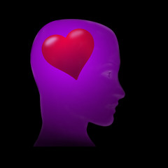 Violet head and heart