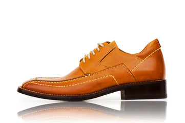 Fashion concept with male shoes on white