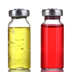 Medical ampoules isolated on white