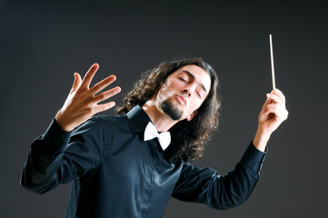 Music concept with passionate conductor