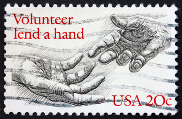 Postage stamp USA 1983 Volunteer lend a hand