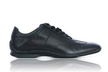 Fashion concept with male shoes on white