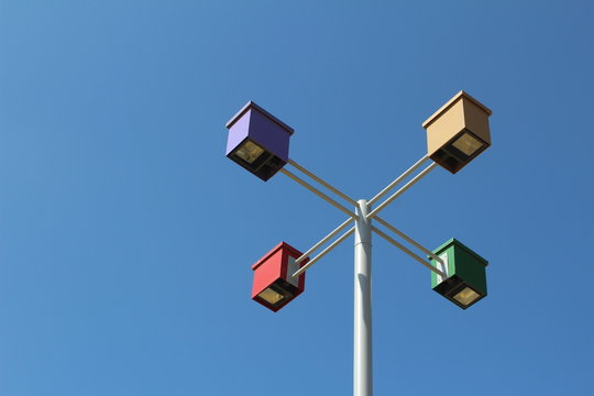 Colorful lamppost