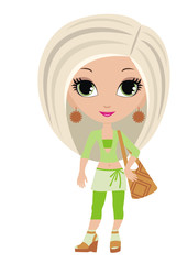 Woman cartoon. vector, no gradient, color full