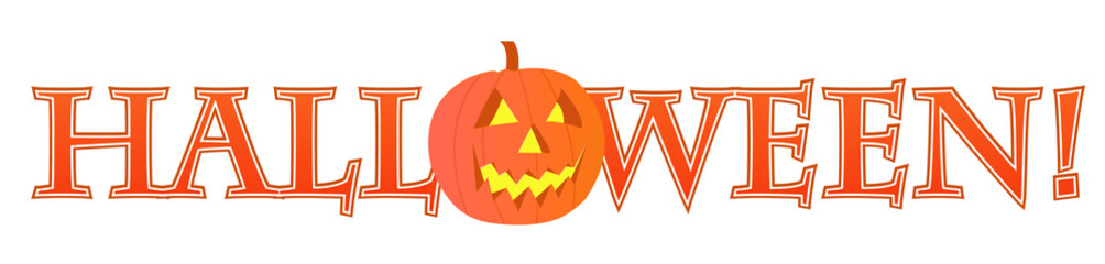 Naklejka premium Happy Halloween text design illustration