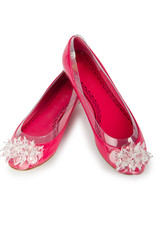 Elegant flat shoes isolated on white