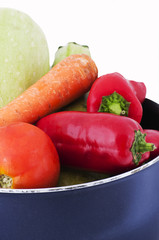 various vegetables in a pot