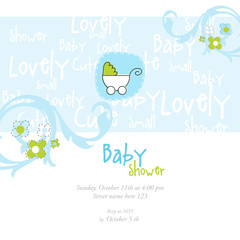 Baby boy shower card
