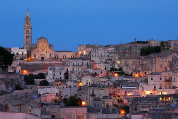 The "Sassi of Matera" at sunset