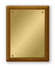 Gold And Wood Plaque