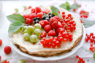 Pancakes with fresh berries