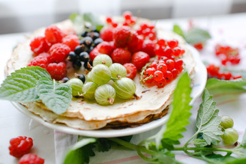 Pancakes with fresh berries