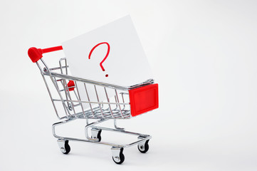 shopping cart with question