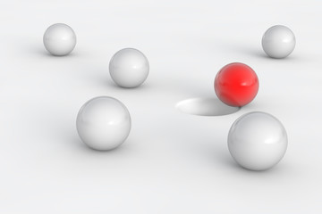 Individuality balls 3d render illustration