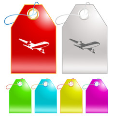 Airliner. Vector tags.