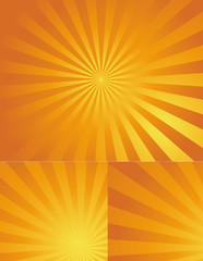 Set Of Decor Red Sunburst Background