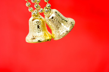 gold christmas bells