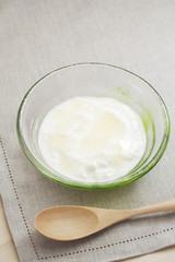 Yogurt and Wooden Spoon