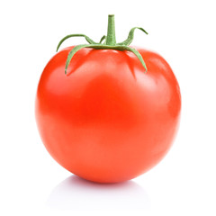 One fresh juicy tomato, isolated on a white background (with Cli