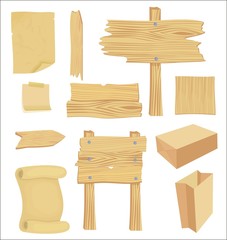 wooden and paper banners