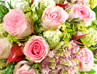 pink roses. beautiful flowers bouquet
