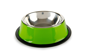 Pet bowl isolated on the white background