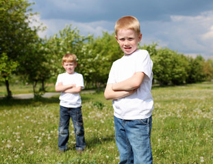 two brothers outdoors