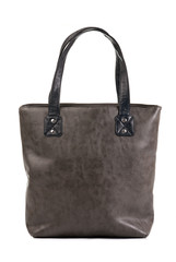 Naklejka premium Grey female handbag over white