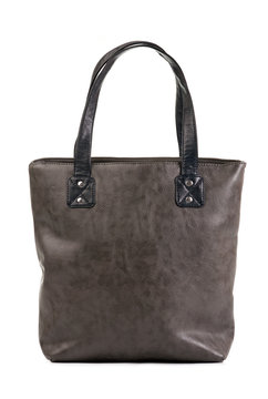 Grey female handbag over white