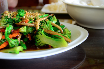 fried broccoli and rice