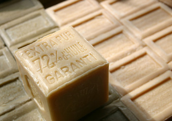 Stacked natural organic soap bars, made with oil