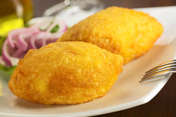 Peruvian dish called Papa Rellena (Stuffed Potato)