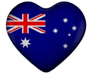 Heart with flag of australia