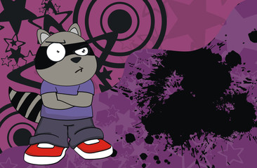 raccoon kid cartoon background2