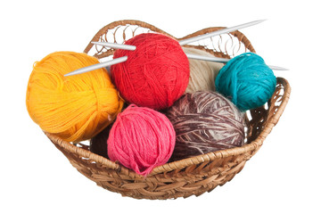 Ball of wool in basket
