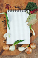 notebook to write recipes with spices
