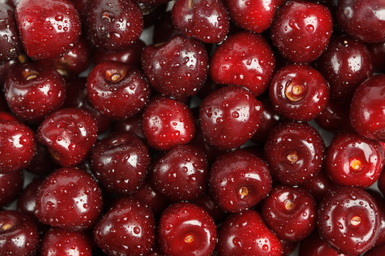 background of fresh cherries